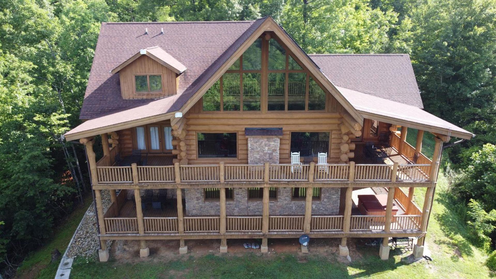 Big Bear Ridge Lodge - Breathtaking Mountain Views And Private Forest Scenes In Amazing Large Log Cabin Gatlinburg Eksteriør billede